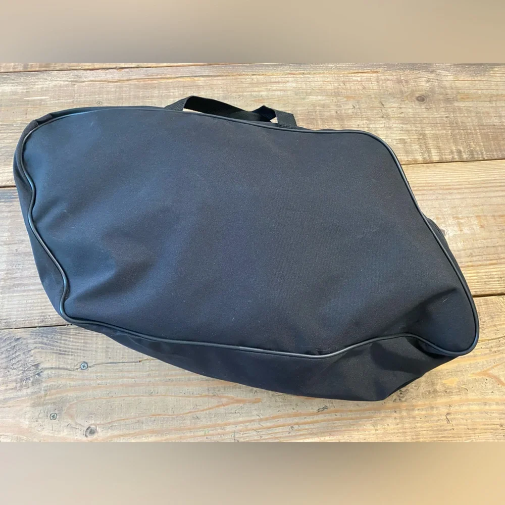 Harley Davidson Asymmetrical Black Duffle Bag Riding Bag 22 x 10 x 6 Zip Canvas